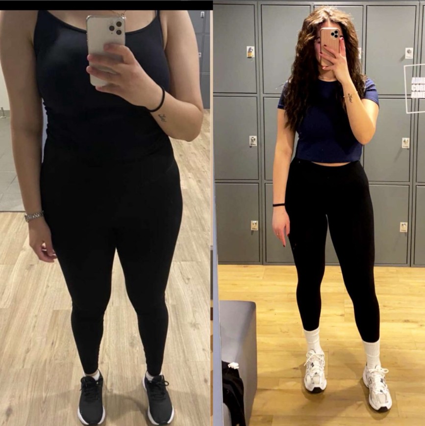 Transformation avant/après d'une cliente coachée par Flavien Gavel